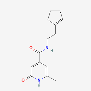 molecular formula C14H18N2O2 B7162545 N-[2-(cyclopenten-1-yl)ethyl]-2-methyl-6-oxo-1H-pyridine-4-carboxamide 