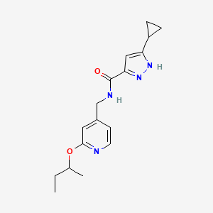 molecular formula C17H22N4O2 B7162556 N-[(2-butan-2-yloxypyridin-4-yl)methyl]-5-cyclopropyl-1H-pyrazole-3-carboxamide 