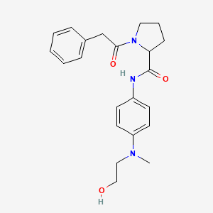 molecular formula C22H27N3O3 B7162563 N-[4-[2-hydroxyethyl(methyl)amino]phenyl]-1-(2-phenylacetyl)pyrrolidine-2-carboxamide 
