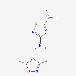 molecular formula C12H17N3O2 B7162650 N-[(3,5-dimethyl-1,2-oxazol-4-yl)methyl]-5-propan-2-yl-1,2-oxazol-3-amine 