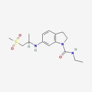 molecular formula C15H23N3O3S B7162748 N-ethyl-6-(1-methylsulfonylpropan-2-ylamino)-2,3-dihydroindole-1-carboxamide 