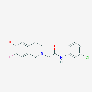 molecular formula C18H18ClFN2O2 B7162786 N-(3-chlorophenyl)-2-(7-fluoro-6-methoxy-3,4-dihydro-1H-isoquinolin-2-yl)acetamide 