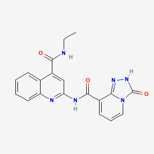 molecular formula C19H16N6O3 B7162894 N-ethyl-2-[(3-oxo-2H-[1,2,4]triazolo[4,3-a]pyridine-8-carbonyl)amino]quinoline-4-carboxamide 