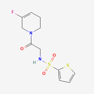 molecular formula C11H13FN2O3S2 B7162916 N-[2-(5-fluoro-3,6-dihydro-2H-pyridin-1-yl)-2-oxoethyl]thiophene-2-sulfonamide 