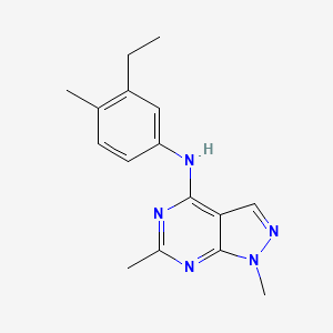 molecular formula C16H19N5 B7162987 N-(3-ethyl-4-methylphenyl)-1,6-dimethylpyrazolo[3,4-d]pyrimidin-4-amine 