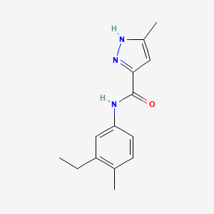 molecular formula C14H17N3O B7163021 N-(3-ethyl-4-methylphenyl)-5-methyl-1H-pyrazole-3-carboxamide 