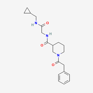 molecular formula C20H27N3O3 B7163055 N-[2-(cyclopropylmethylamino)-2-oxoethyl]-1-(2-phenylacetyl)piperidine-3-carboxamide 