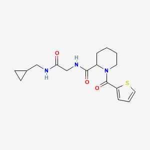 molecular formula C17H23N3O3S B7163070 N-[2-(cyclopropylmethylamino)-2-oxoethyl]-1-(thiophene-2-carbonyl)piperidine-2-carboxamide 