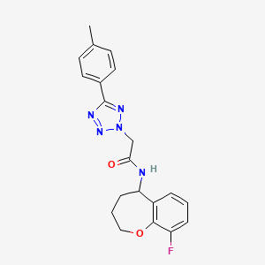 molecular formula C20H20FN5O2 B7163079 N-(9-fluoro-2,3,4,5-tetrahydro-1-benzoxepin-5-yl)-2-[5-(4-methylphenyl)tetrazol-2-yl]acetamide 