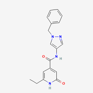 molecular formula C18H18N4O2 B7163105 N-(1-benzylpyrazol-4-yl)-2-ethyl-6-oxo-1H-pyridine-4-carboxamide 
