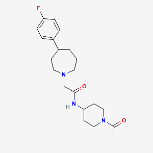molecular formula C21H30FN3O2 B7163112 N-(1-acetylpiperidin-4-yl)-2-[4-(4-fluorophenyl)azepan-1-yl]acetamide 