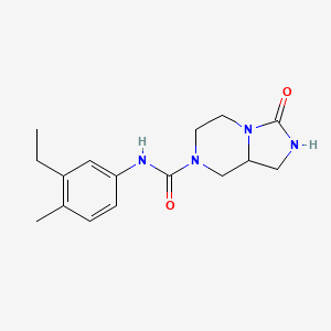 molecular formula C16H22N4O2 B7163125 N-(3-ethyl-4-methylphenyl)-3-oxo-1,2,5,6,8,8a-hexahydroimidazo[1,5-a]pyrazine-7-carboxamide 