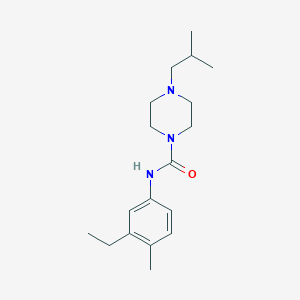 molecular formula C18H29N3O B7163134 N-(3-ethyl-4-methylphenyl)-4-(2-methylpropyl)piperazine-1-carboxamide 