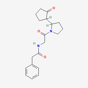 molecular formula C19H24N2O3 B7163173 N-[2-oxo-2-[2-(2-oxocyclopentyl)pyrrolidin-1-yl]ethyl]-2-phenylacetamide 