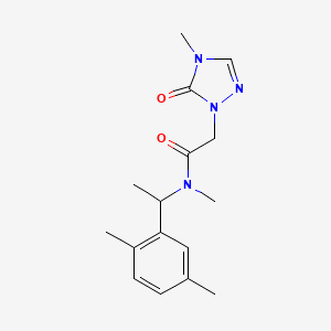 molecular formula C16H22N4O2 B7163241 N-[1-(2,5-dimethylphenyl)ethyl]-N-methyl-2-(4-methyl-5-oxo-1,2,4-triazol-1-yl)acetamide 