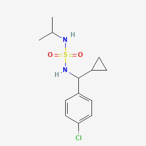 molecular formula C13H19ClN2O2S B7163263 N-[[(4-chlorophenyl)-cyclopropylmethyl]sulfamoyl]propan-2-amine 