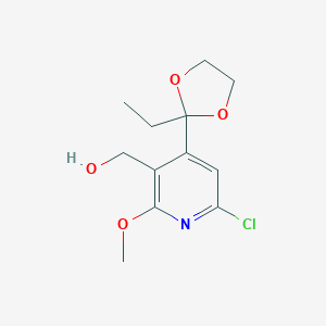 6-Chloro-4-(2-ethyl-1,3-dioxolan-2-YL)-2-methoxypyridin-3-YL]methanol