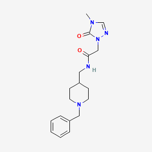 molecular formula C18H25N5O2 B7163325 N-[(1-benzylpiperidin-4-yl)methyl]-2-(4-methyl-5-oxo-1,2,4-triazol-1-yl)acetamide 