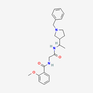 molecular formula C23H29N3O3 B7163412 N-[2-[1-(1-benzylpyrrolidin-3-yl)ethylamino]-2-oxoethyl]-2-methoxybenzamide 