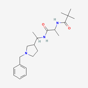 molecular formula C21H33N3O2 B7163419 N-[1-[1-(1-benzylpyrrolidin-3-yl)ethylamino]-1-oxopropan-2-yl]-2,2-dimethylpropanamide 