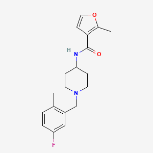 molecular formula C19H23FN2O2 B7163684 N-[1-[(5-fluoro-2-methylphenyl)methyl]piperidin-4-yl]-2-methylfuran-3-carboxamide 