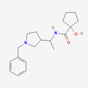 molecular formula C19H28N2O2 B7163689 N-[1-(1-benzylpyrrolidin-3-yl)ethyl]-1-hydroxycyclopentane-1-carboxamide 
