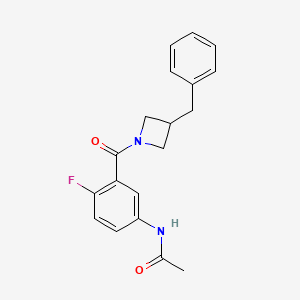 molecular formula C19H19FN2O2 B7163707 N-[3-(3-benzylazetidine-1-carbonyl)-4-fluorophenyl]acetamide 