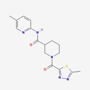 molecular formula C16H19N5O2S B7163930 N-(5-methylpyridin-2-yl)-1-(5-methyl-1,3,4-thiadiazole-2-carbonyl)piperidine-3-carboxamide 