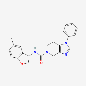 molecular formula C22H22N4O2 B7163953 N-(5-methyl-2,3-dihydro-1-benzofuran-3-yl)-1-phenyl-6,7-dihydro-4H-imidazo[4,5-c]pyridine-5-carboxamide 