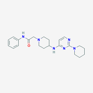 molecular formula C22H30N6O B7164014 N-phenyl-2-[4-[(2-piperidin-1-ylpyrimidin-4-yl)amino]piperidin-1-yl]acetamide 