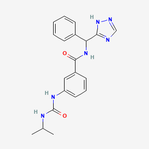 molecular formula C20H22N6O2 B7164090 N-[phenyl(1H-1,2,4-triazol-5-yl)methyl]-3-(propan-2-ylcarbamoylamino)benzamide 