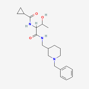 molecular formula C21H31N3O3 B7164184 N-[1-[(1-benzylpiperidin-3-yl)methylamino]-3-hydroxy-1-oxobutan-2-yl]cyclopropanecarboxamide 