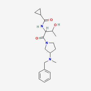 molecular formula C20H29N3O3 B7164200 N-[1-[3-[benzyl(methyl)amino]pyrrolidin-1-yl]-3-hydroxy-1-oxobutan-2-yl]cyclopropanecarboxamide 