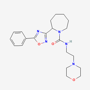 molecular formula C21H29N5O3 B7164257 N-(2-morpholin-4-ylethyl)-2-(5-phenyl-1,2,4-oxadiazol-3-yl)azepane-1-carboxamide 