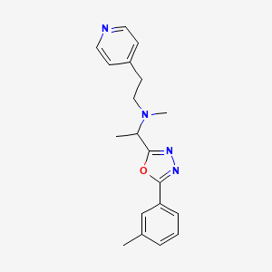 molecular formula C19H22N4O B7164285 N-methyl-1-[5-(3-methylphenyl)-1,3,4-oxadiazol-2-yl]-N-(2-pyridin-4-ylethyl)ethanamine 