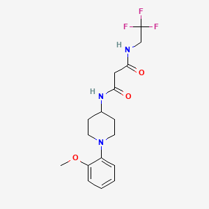 molecular formula C17H22F3N3O3 B7164378 N'-[1-(2-methoxyphenyl)piperidin-4-yl]-N-(2,2,2-trifluoroethyl)propanediamide 