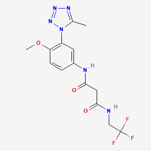 molecular formula C14H15F3N6O3 B7164384 N'-[4-methoxy-3-(5-methyltetrazol-1-yl)phenyl]-N-(2,2,2-trifluoroethyl)propanediamide 