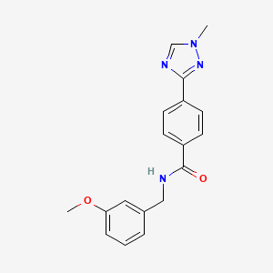 molecular formula C18H18N4O2 B7164560 N-[(3-methoxyphenyl)methyl]-4-(1-methyl-1,2,4-triazol-3-yl)benzamide 