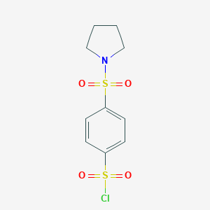 molecular formula C10H12ClNO4S2 B071646 4-(Pyrrolidine-1-sulfonyl)benzene-1-sulfonyl chloride CAS No. 165669-32-9