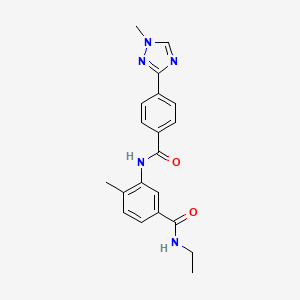 molecular formula C20H21N5O2 B7164634 N-ethyl-4-methyl-3-[[4-(1-methyl-1,2,4-triazol-3-yl)benzoyl]amino]benzamide 