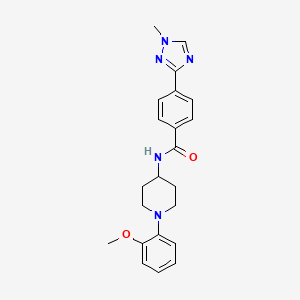molecular formula C22H25N5O2 B7164644 N-[1-(2-methoxyphenyl)piperidin-4-yl]-4-(1-methyl-1,2,4-triazol-3-yl)benzamide 