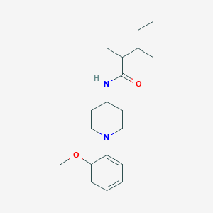 molecular formula C19H30N2O2 B7164669 N-[1-(2-methoxyphenyl)piperidin-4-yl]-2,3-dimethylpentanamide 