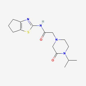 molecular formula C15H22N4O2S B7164863 N-(5,6-dihydro-4H-cyclopenta[d][1,3]thiazol-2-yl)-2-(3-oxo-4-propan-2-ylpiperazin-1-yl)acetamide 
