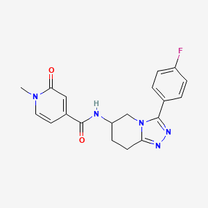 molecular formula C19H18FN5O2 B7164878 N-[3-(4-fluorophenyl)-5,6,7,8-tetrahydro-[1,2,4]triazolo[4,3-a]pyridin-6-yl]-1-methyl-2-oxopyridine-4-carboxamide 