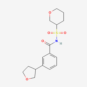 molecular formula C16H21NO5S B7164929 N-(oxan-3-ylsulfonyl)-3-(oxolan-3-yl)benzamide 