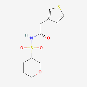 molecular formula C11H15NO4S2 B7164936 N-(oxan-3-ylsulfonyl)-2-thiophen-3-ylacetamide 