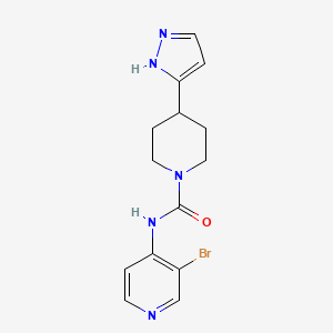 molecular formula C14H16BrN5O B7164965 N-(3-bromopyridin-4-yl)-4-(1H-pyrazol-5-yl)piperidine-1-carboxamide 