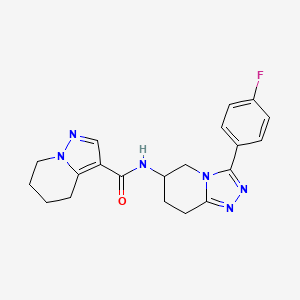 molecular formula C20H21FN6O B7164988 N-[3-(4-fluorophenyl)-5,6,7,8-tetrahydro-[1,2,4]triazolo[4,3-a]pyridin-6-yl]-4,5,6,7-tetrahydropyrazolo[1,5-a]pyridine-3-carboxamide 