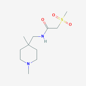 molecular formula C11H22N2O3S B7165005 N-[(1,4-dimethylpiperidin-4-yl)methyl]-2-methylsulfonylacetamide 