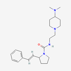 molecular formula C22H34N4O B7165078 N-[2-[4-(dimethylamino)piperidin-1-yl]ethyl]-2-[(E)-2-phenylethenyl]pyrrolidine-1-carboxamide 